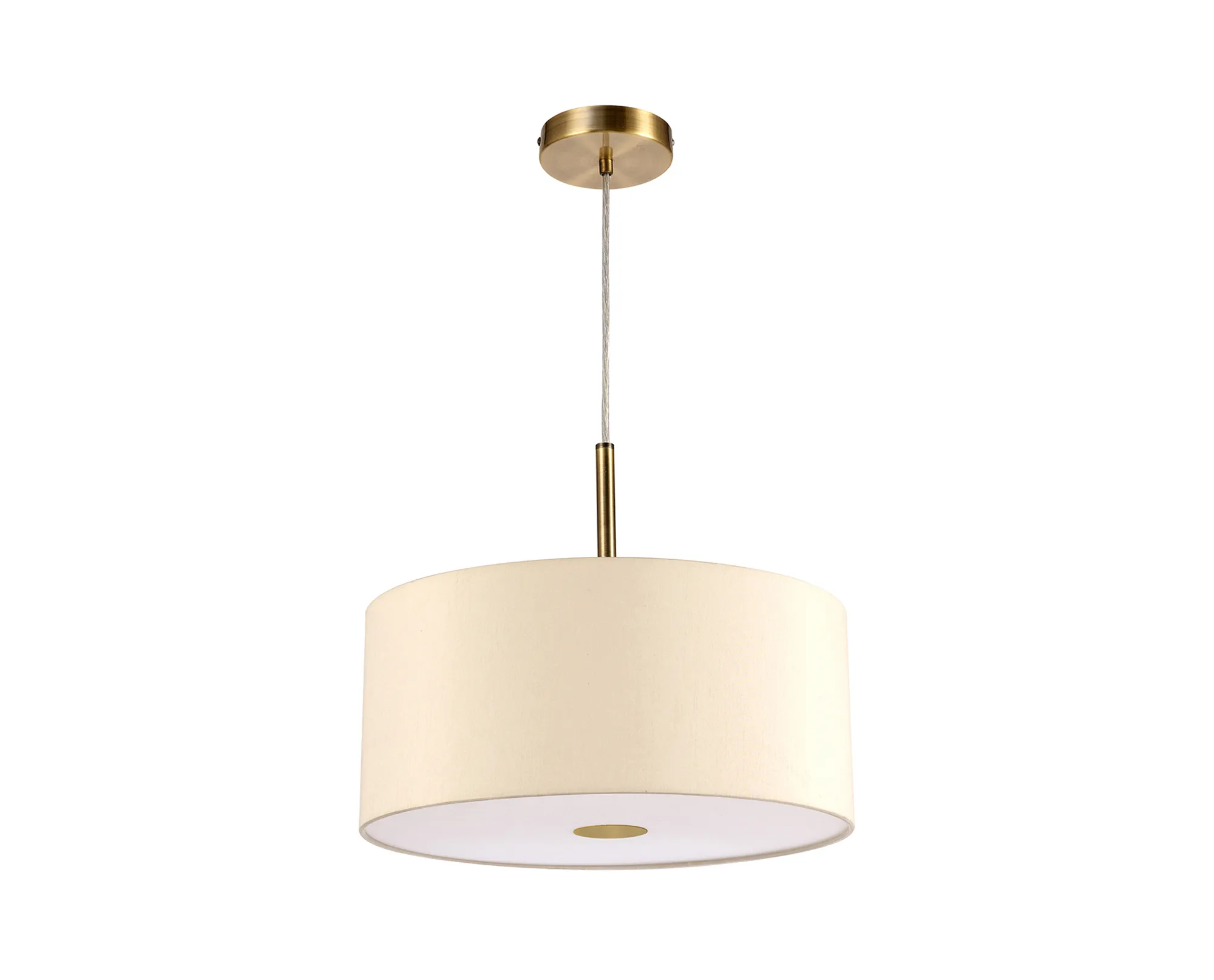Baymont 40cm 3 Light Pendant Antique Brass, Ivory Pearl, Frosted Diffuser DK0397  Deco Baymont AB IV
